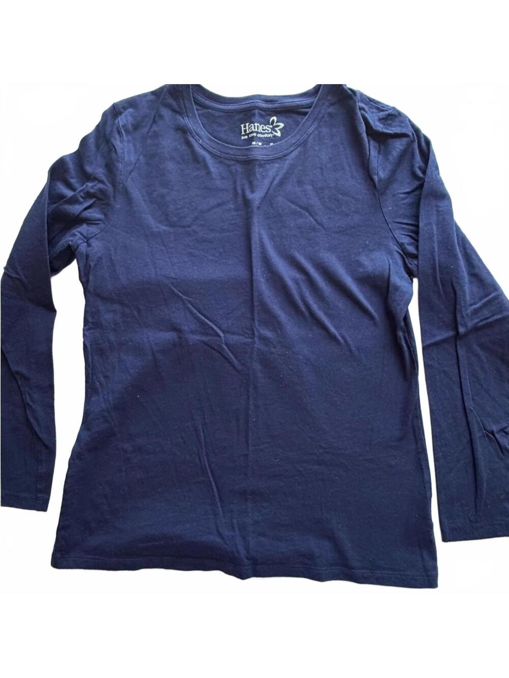 Hanes Women's Navy Logo Crewneck Tee
